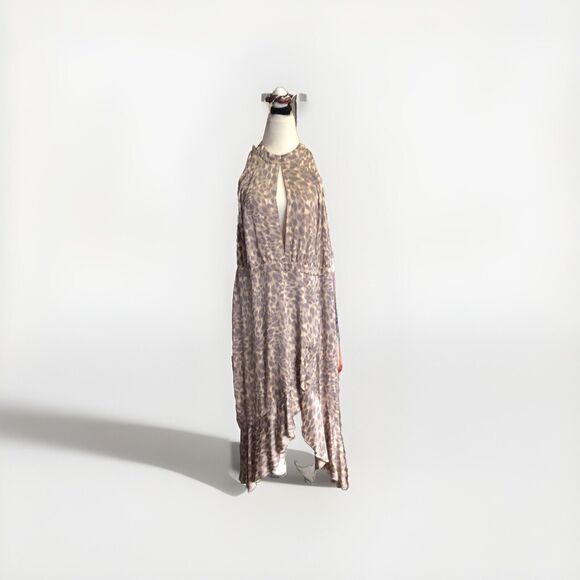 GOOD AMERICAN Honey Leopard Halter Wrap Dress GDW0022 Size 5 XXL New With Tags - Picture 4 of 10